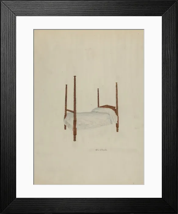 Framed Print : Bed, Four Poster, 1939. Creator: Arthur P. Reynolds Framed Print : Bed, Four Poster, 1939. Creator: Arthur P. Reynolds