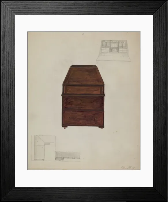 Framed Print : Desk, 1935 / 1942. Creator: Edna C. Rex Framed Print : Desk, 1935 / 1942. Creator: Edna C. Rex