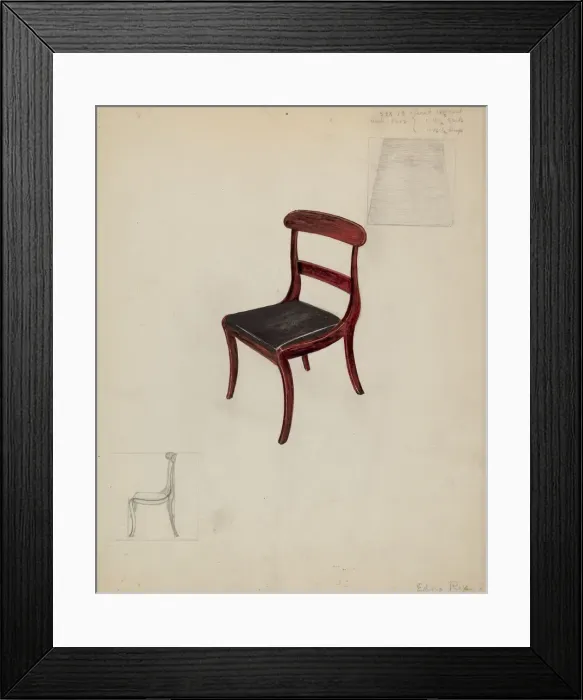 Framed Print : Side Chair, 1935 / 1942. Creator: Edna C. Rex Framed Print : Side Chair, 1935 / 1942. Creator: Edna C. Rex