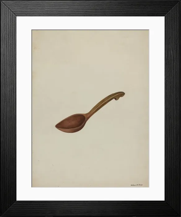 Framed Print : Oval Wooden Spoon, c. 1937. Creator: Wilbur M Rice Framed Print : Oval Wooden Spoon, c. 1937. Creator: Wilbur M Rice