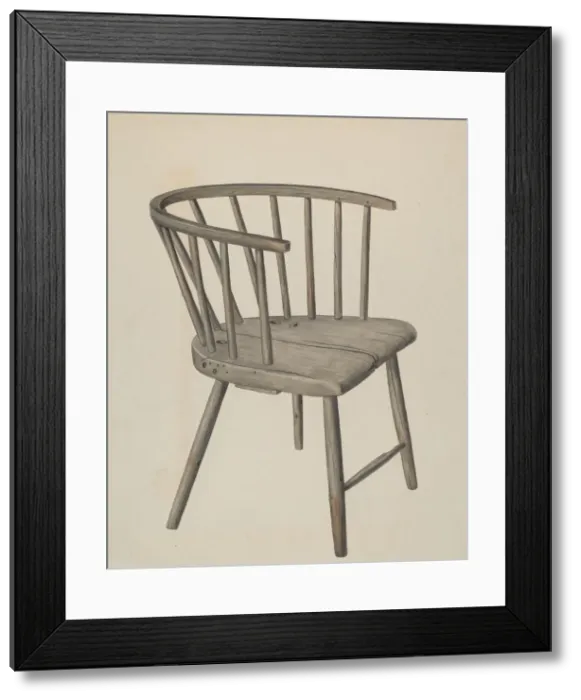 Framed Print : Handmade Arm Chair, c. 1937. Creator: Wilbur M Rice Framed Print : Handmade Arm Chair, c. 1937. Creator: Wilbur M Rice