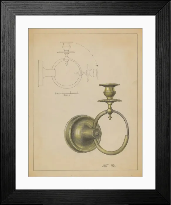 Framed Print : Candlestick, c. 1936. Creator: Janet Riza Framed Print : Candlestick, c. 1936. Creator: Janet Riza