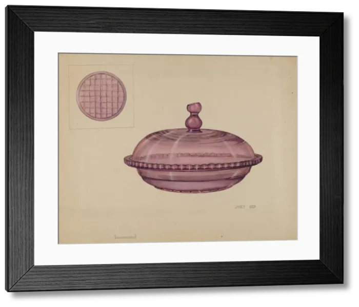Framed Print : Butter Dish, c. 1936. Creator: Janet Riza Framed Print : Butter Dish, c. 1936. Creator: Janet Riza