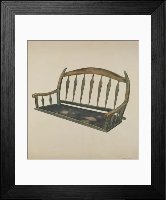 Framed Print : Prairie Schooner Seat, c. 1937. Creator: Wilbur M Rice Framed Print : Prairie Schooner Seat, c. 1937. Creator: Wilbur M Rice