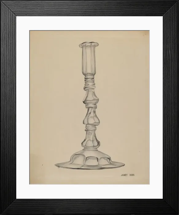 Framed Print : Candlestick, c. 1937. Creator: Janet Riza Framed Print : Candlestick, c. 1937. Creator: Janet Riza