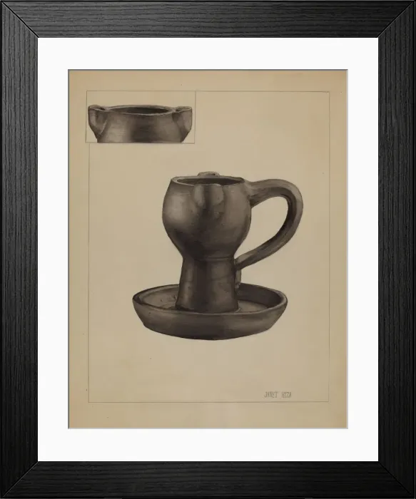 Framed Print : Grease Lamp, c. 1936. Creator: Janet Riza Framed Print : Grease Lamp, c. 1936. Creator: Janet Riza