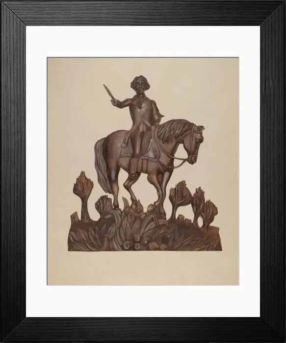Framed Print : George Washington on Horseback, c. 1938. Creator: Wilbur M Rice Framed Print : George Washington on Horseback, c. 1938. Creator: Wilbur M Rice