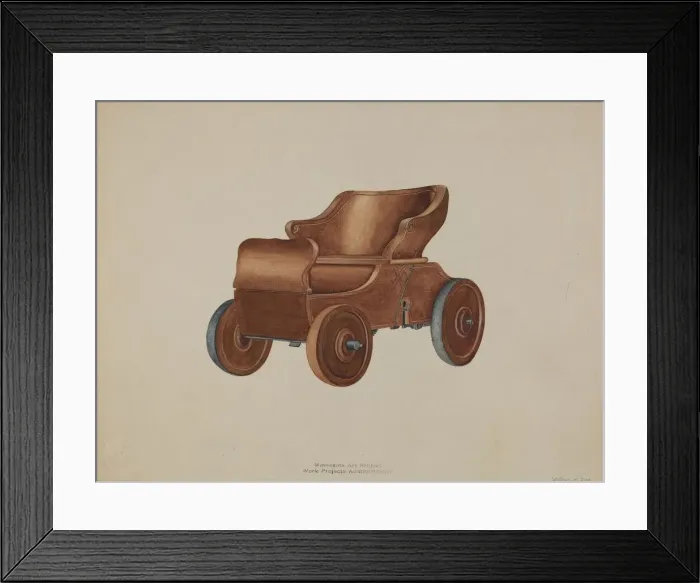 Framed Print : Toy Automobile, c. 1938. Creator: Wilbur M Rice Framed Print : Toy Automobile, c. 1938. Creator: Wilbur M Rice