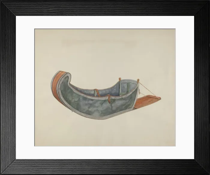 Framed Print : Red River Dog Sled, c. 1938. Creator: Wilbur M Rice Framed Print : Red River Dog Sled, c. 1938. Creator: Wilbur M Rice