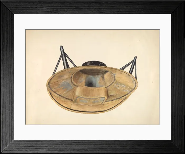 Framed Print : Circular Tin Bath Tub, c. 1938. Creator: Wilbur M Rice Framed Print : Circular Tin Bath Tub, c. 1938. Creator: Wilbur M Rice