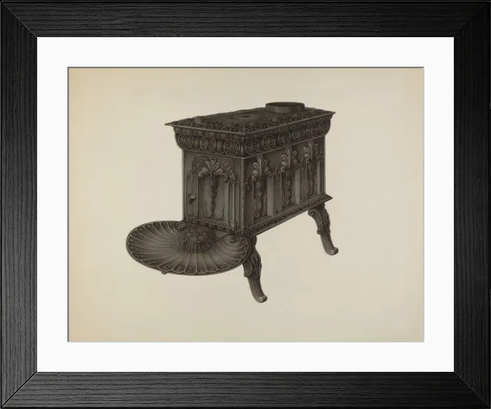 Framed Print : Foot Stove, c. 1937. Creator: Wilbur M Rice Framed Print : Foot Stove, c. 1937. Creator: Wilbur M Rice