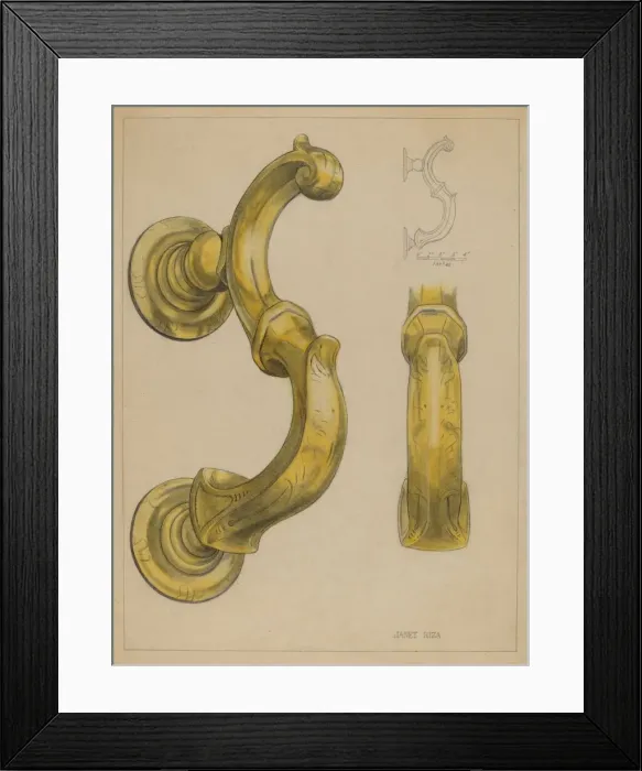 Framed Print : Door Knocker, c. 1936. Creator: Janet Riza Framed Print : Door Knocker, c. 1936. Creator: Janet Riza