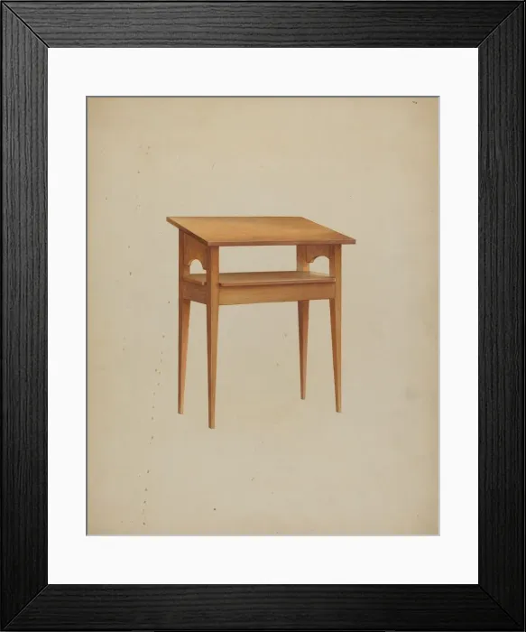 Framed Print : Shaker Dining Table, c. 1937. Creator: Winslow Rich Framed Print : Shaker Dining Table, c. 1937. Creator: Winslow Rich