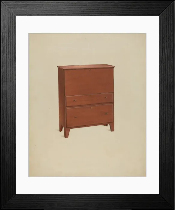Framed Print : Shaker Chest of Drawers, 1937. Creator: Winslow Rich Framed Print : Shaker Chest of Drawers, 1937. Creator: Winslow Rich