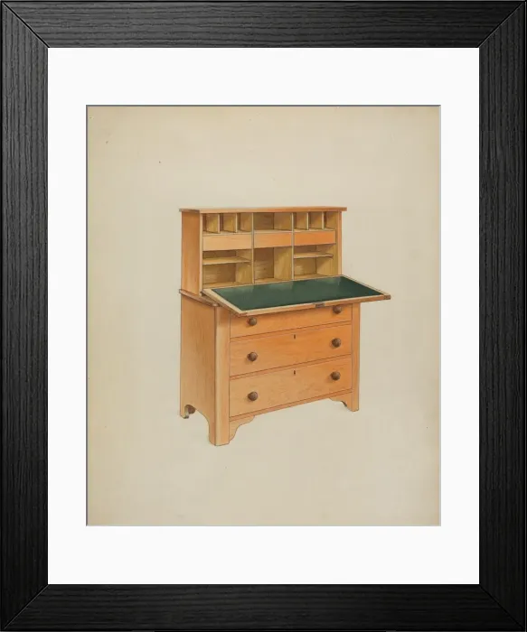 Framed Print : Desk, c. 1937. Creator: Winslow Rich Framed Print : Desk, c. 1937. Creator: Winslow Rich