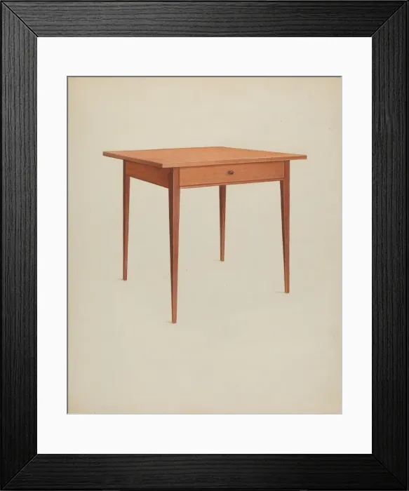 Framed Print : Shaker Table, c. 1937. Creator: Winslow Rich Framed Print : Shaker Table, c. 1937. Creator: Winslow Rich