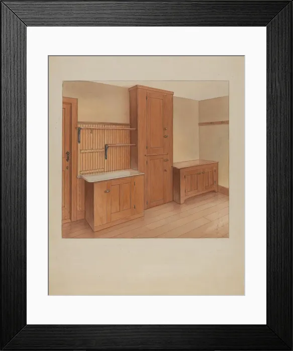 Framed Print : Built-In Furniture, 1937. Creator: Winslow Rich Framed Print : Built-In Furniture, 1937. Creator: Winslow Rich