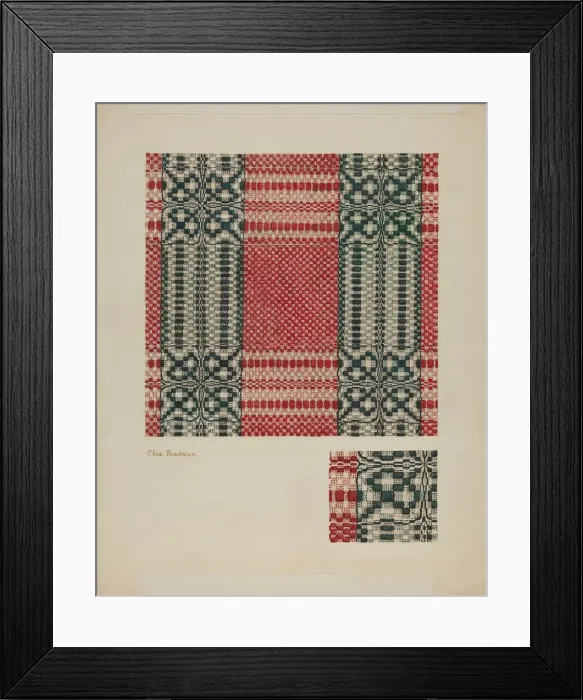Framed Print : Coverlet, 1935 / 1942. Creator: Charles Roadman Framed Print : Coverlet, 1935 / 1942. Creator: Charles Roadman