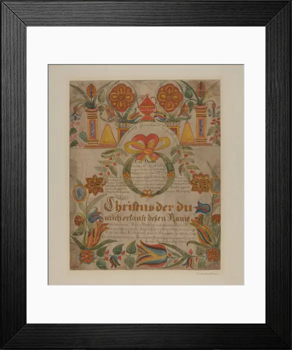 Framed Print : Birth Certificate, c. 1940. Creator: Charles Roadman Framed Print : Birth Certificate, c. 1940. Creator: Charles Roadman