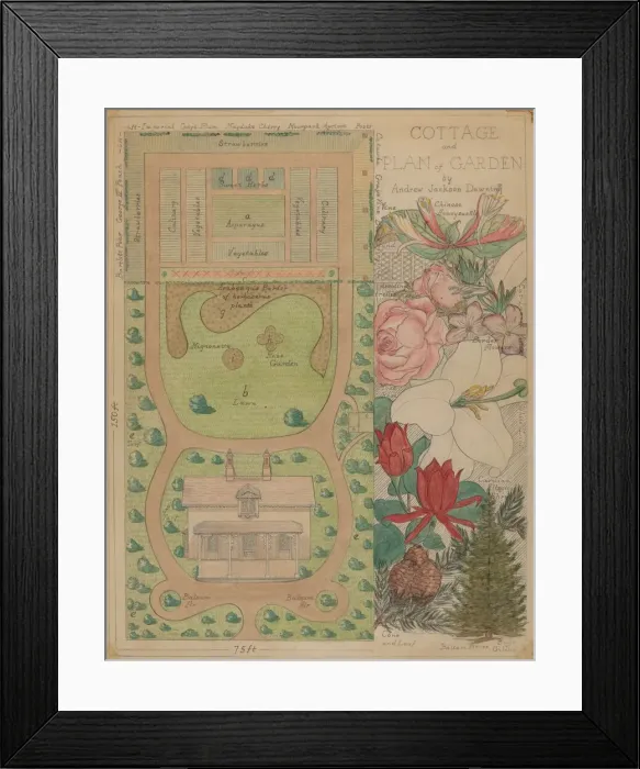 Framed Print : Ground Plan for Cottage, c. 1936. Creator: Virginia Richards Framed Print : Ground Plan for Cottage, c. 1936. Creator: Virginia Richards