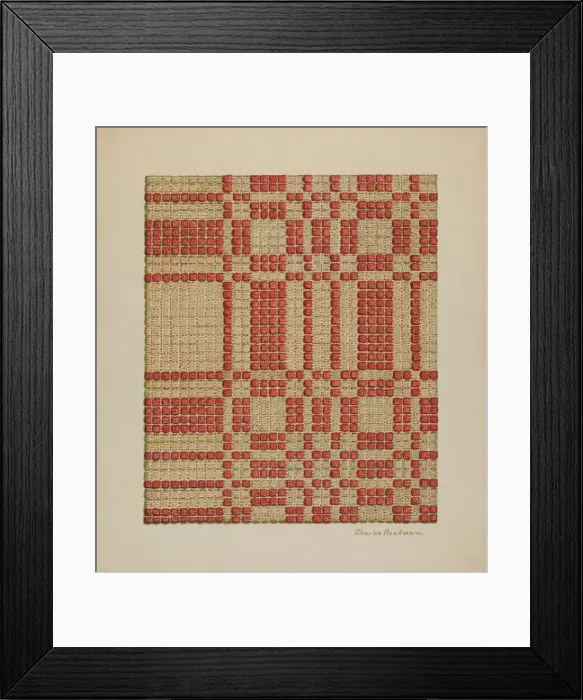 Framed Print : Coverlet, c. 1940. Creator: Charles Roadman Framed Print : Coverlet, c. 1940. Creator: Charles Roadman