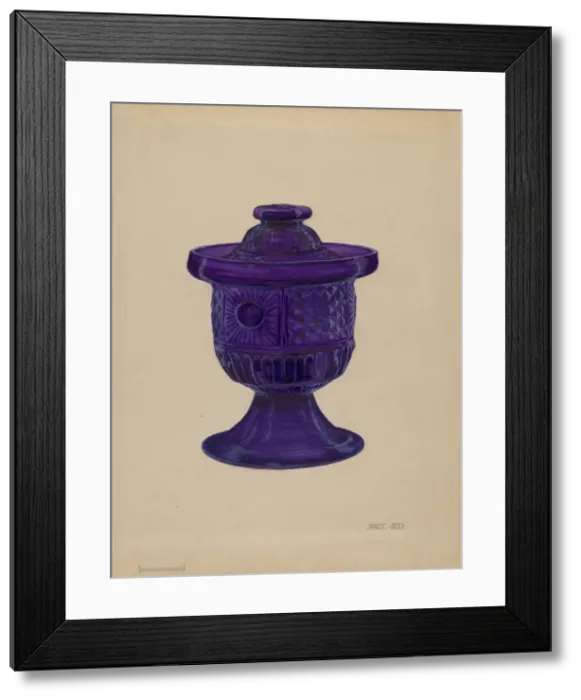Framed Print : Sugar Bowl with Cover, c. 1934. Creator: Janet Riza Framed Print : Sugar Bowl with Cover, c. 1934. Creator: Janet Riza
