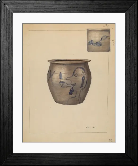 Framed Print : Miniature Crock, c. 1937. Creator: Janet Riza Framed Print : Miniature Crock, c. 1937. Creator: Janet Riza