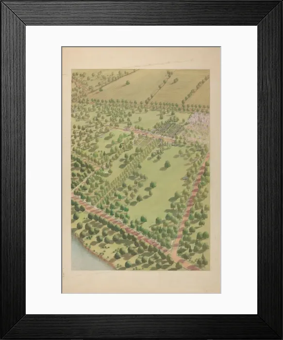 Framed Print : Hudson River Estate, c. 1939. Creator: Virginia Richards Framed Print : Hudson River Estate, c. 1939. Creator: Virginia Richards