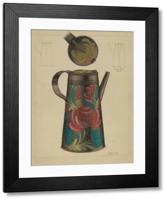Framed Print : Chocolate Pot, c. 1936. Creator: Janet Riza Framed Print : Chocolate Pot, c. 1936. Creator: Janet Riza