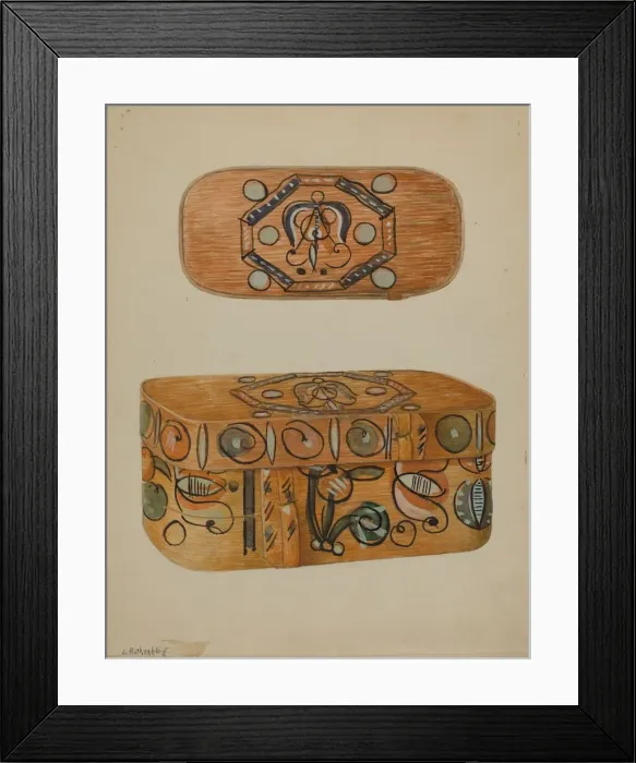 Framed Print : Pa. German Box, c. 1937. Creator: Joseph Rothenberg Framed Print : Pa. German Box, c. 1937. Creator: Joseph Rothenberg