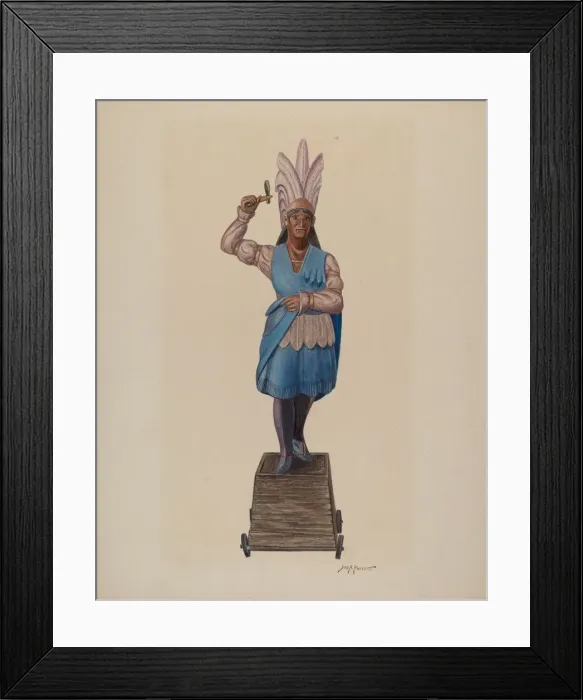 Framed Print : Cigar Store Indian, c. 1941. Creator: Sydney Roberts Framed Print : Cigar Store Indian, c. 1941. Creator: Sydney Roberts