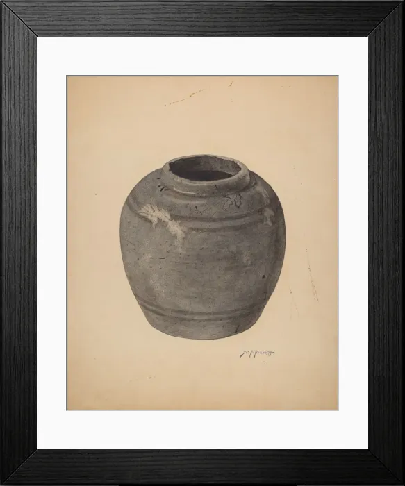 Framed Print : Pottery Piece, c. 1939. Creator: Sydney Roberts Framed Print : Pottery Piece, c. 1939. Creator: Sydney Roberts