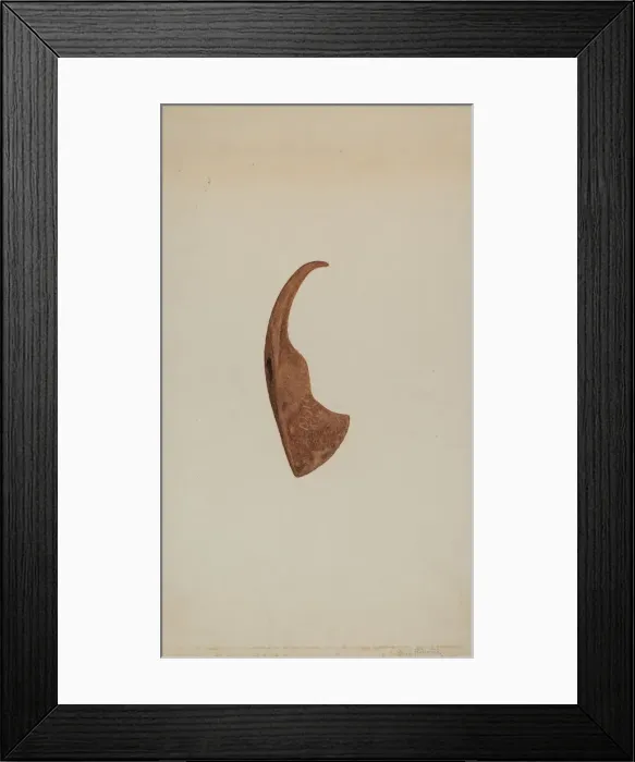 Framed Print : Iron Hatchet Head, c. 1938. Creator: Sydney Roberts Framed Print : Iron Hatchet Head, c. 1938. Creator: Sydney Roberts