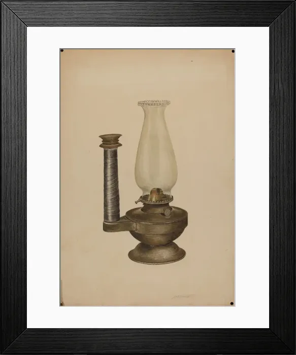Framed Print : Combination Lamp / Candle Holder, c. 1940. Creator: Sydney Roberts Framed Print : Combination Lamp / Candle Holder, c. 1940. Creator: Sydney Roberts