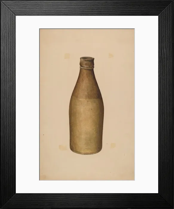 Framed Print : Stoneware Ink Bottle, c. 1940. Creator: Sydney Roberts Framed Print : Stoneware Ink Bottle, c. 1940. Creator: Sydney Roberts