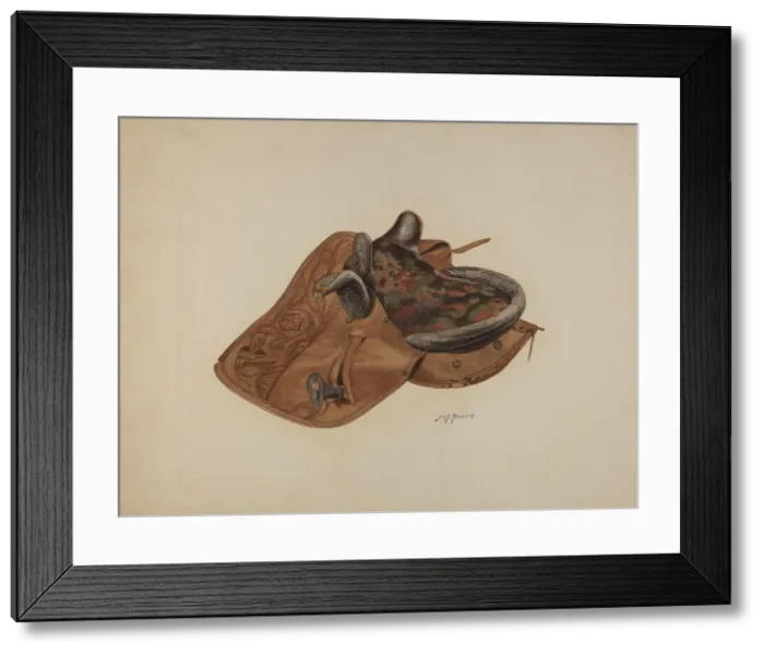 Framed Print : Side Saddle, c. 1941. Creator: Sydney Roberts Framed Print : Side Saddle, c. 1941. Creator: Sydney Roberts