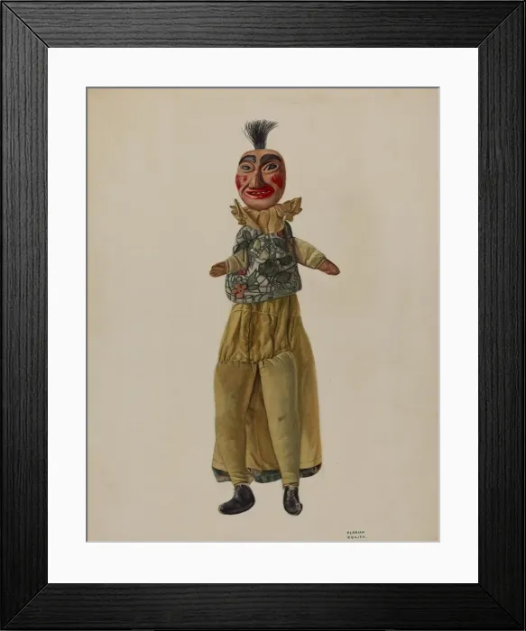 Framed Print : Punch Clown Puppet, c. 1937. Creator: Florian Rokita Framed Print : Punch Clown Puppet, c. 1937. Creator: Florian Rokita