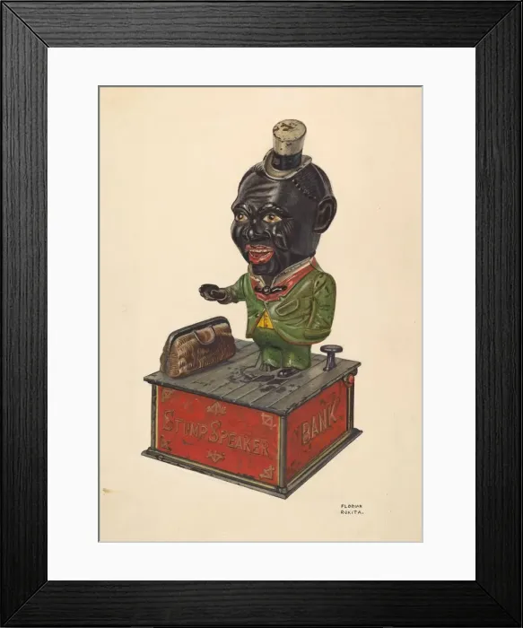 Framed Print : Stump Speaker Bank, c. 1938. Creator: Florian Rokita Framed Print : Stump Speaker Bank, c. 1938. Creator: Florian Rokita