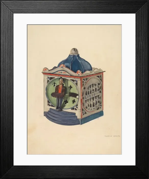 Framed Print : Toy Bank, c. 1937. Creator: Florian Rokita Framed Print : Toy Bank, c. 1937. Creator: Florian Rokita