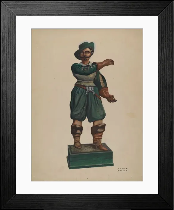 Framed Print : Cigar Store Figure, c. 1937. Creator: Florian Rokita Framed Print : Cigar Store Figure, c. 1937. Creator: Florian Rokita