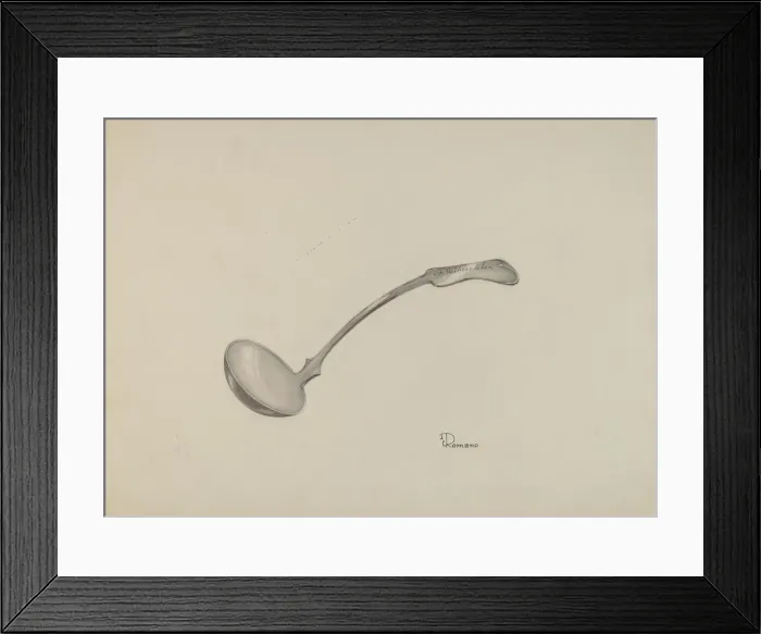 Framed Print : Cream Ladle, c. 1937. Creator: Josephine C. Romano Framed Print : Cream Ladle, c. 1937. Creator: Josephine C. Romano