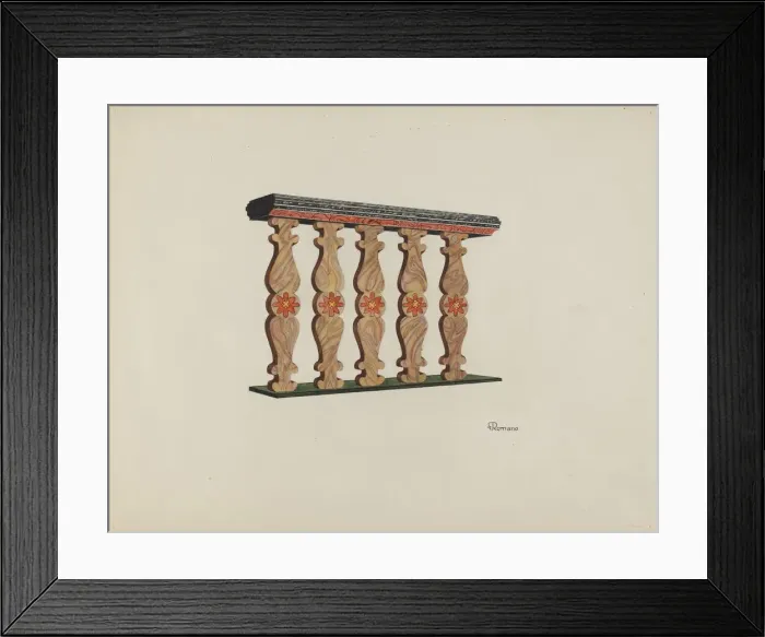Framed Print : Choir Rail, 1938. Creator: Josephine C. Romano Framed Print : Choir Rail, 1938. Creator: Josephine C. Romano