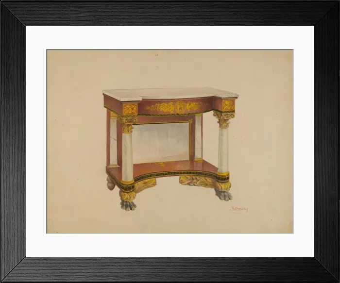 Framed Print : Console Table, 1936. Creator: Joseph Rothenberg Framed Print : Console Table, 1936. Creator: Joseph Rothenberg