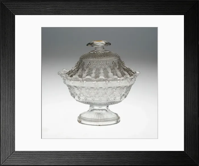 Framed Print : Covered Bowl and Stand, Luneville, Mid 19th century. Creator: Baccarat Glasshouse Framed Print : Covered Bowl and Stand, Luneville, Mid 19th century. Creator: Baccarat Glasshouse