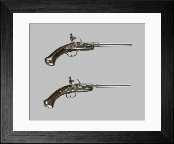Framed Print : Flintlock Turn-Off Holster Pistol (One of a Pair), Germany, 1680 / 90 and 1732 Framed Print : Flintlock Turn-Off Holster Pistol (One of a Pair), Germany, 1680 / 90 and 1732