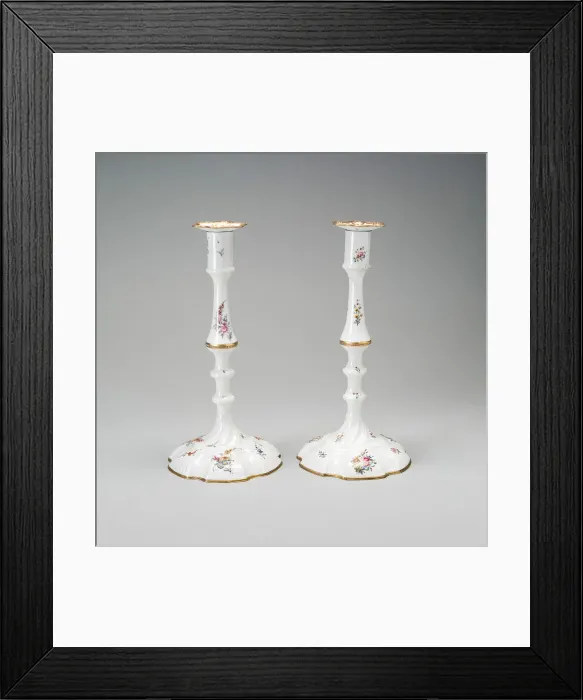 Framed Print : Pair of Candlesticks, England, Last quarter 18th century. Creator: Unknown Framed Print : Pair of Candlesticks, England, Last quarter 18th century. Creator: Unknown