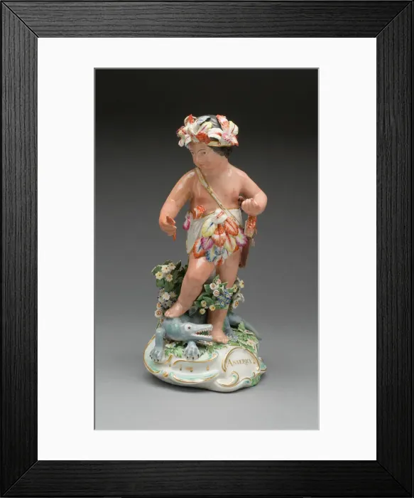 Framed Print : Allegorical Figure of America, Derby, 1770 / 80. Creator: Derby Porcelain Manufactory Framed Print : Allegorical Figure of America, Derby, 1770 / 80. Creator: Derby Porcelain Manufactory