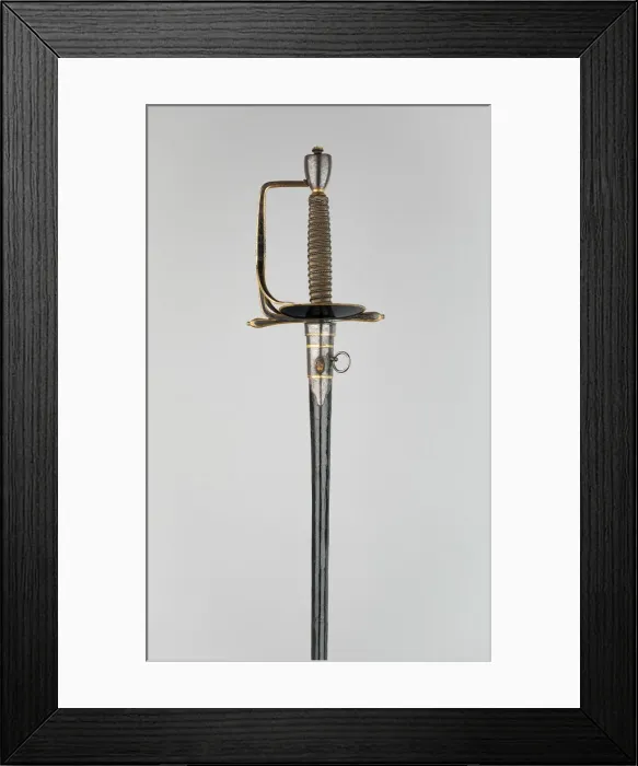 Framed Print : Military Smallsword and Scabbard of a Member of the British Royal Family, England Framed Print : Military Smallsword and Scabbard of a Member of the British Royal Family, England