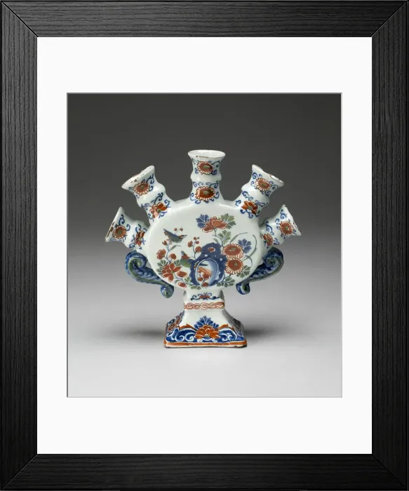 Framed Print : Flower Vase (one of a pair), Delft, c. 1700 / 22. Creator: De Griekesche A Framed Print : Flower Vase (one of a pair), Delft, c. 1700 / 22. Creator: De Griekesche A