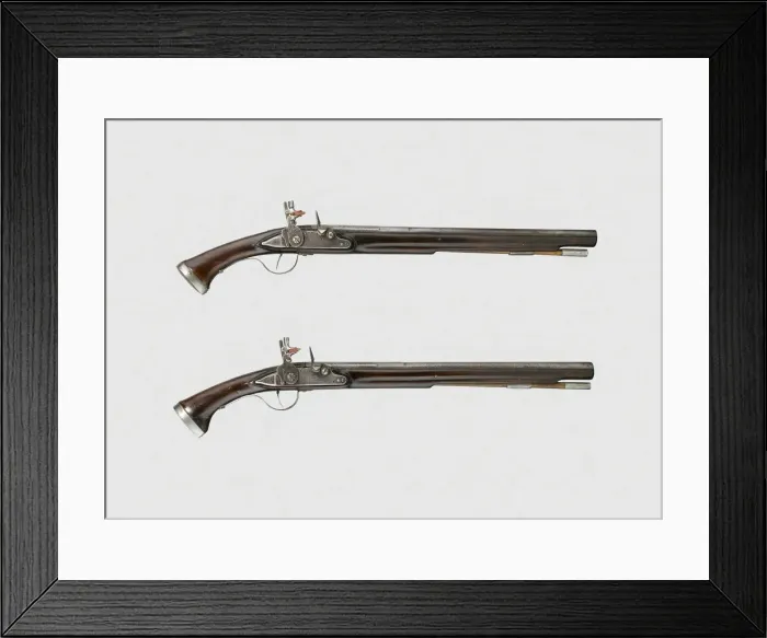 Framed Print : Pair of Flintlock Pistols, England, 1640 / 60. Creator: Unknown Framed Print : Pair of Flintlock Pistols, England, 1640 / 60. Creator: Unknown